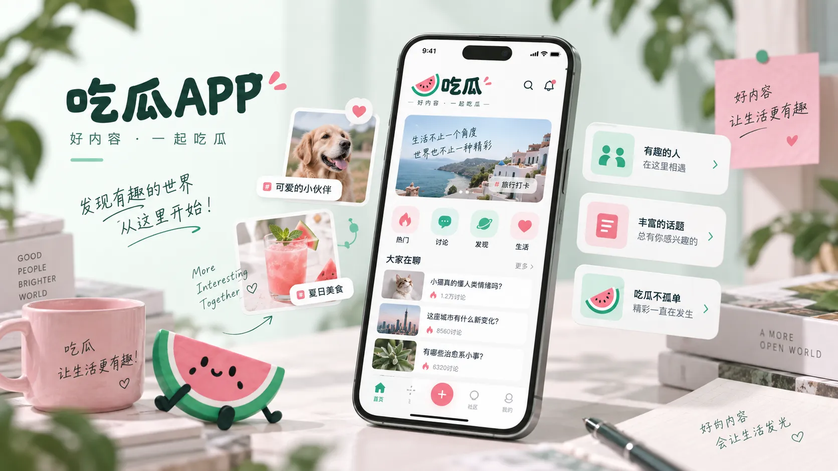 手机浏览热点内容与安全设置的视觉示意